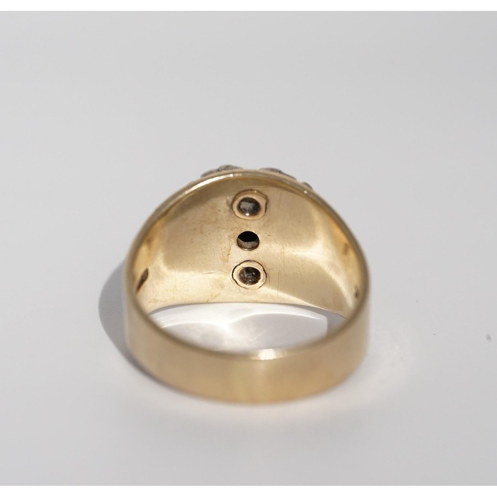 Vintage 10k Solid Gold Men's 32nd Degree Mason High Quality Natural Diamond Ring - Picture 3 of 9